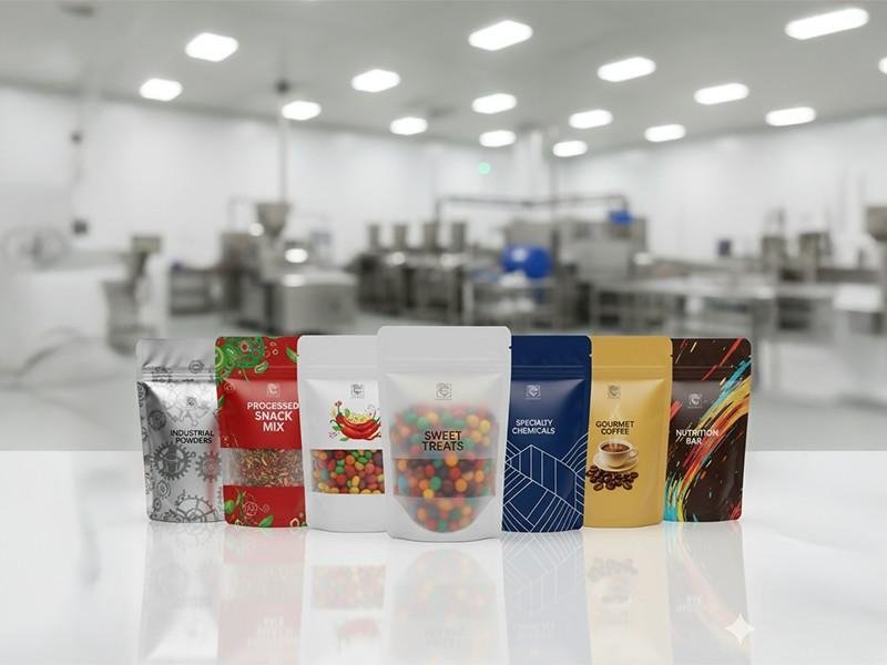 High-quality flexible laminate pouches for snacks, coffee, and industrial use by a BOPP Bag Supplier in India.