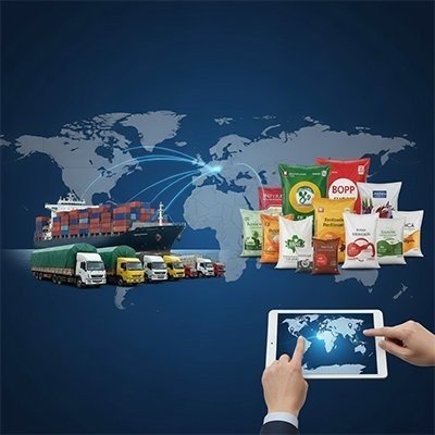 Global export network map showing packaging distribution by a trusted Industrial Packaging Supplier in India.