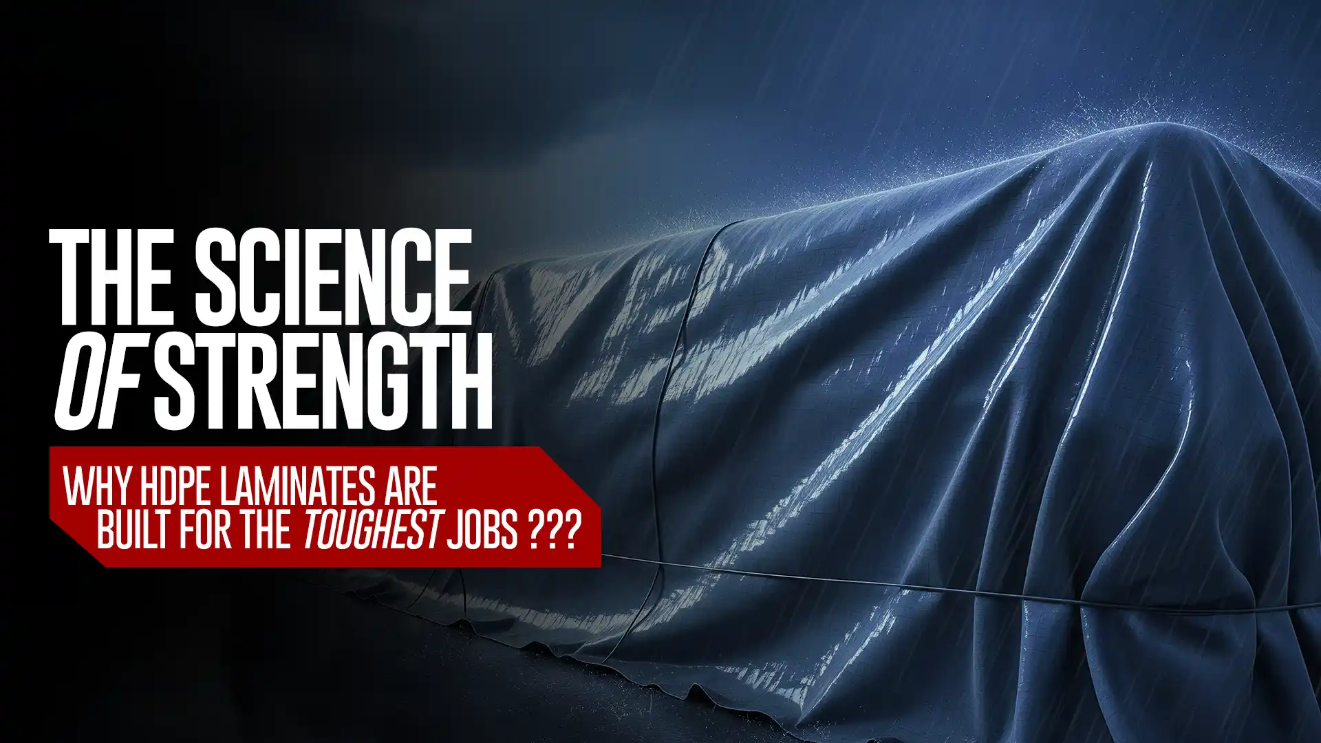 High-strength HDPE laminated sheet covering goods in heavy rain by a leading HDPE laminated sheet manufacturer