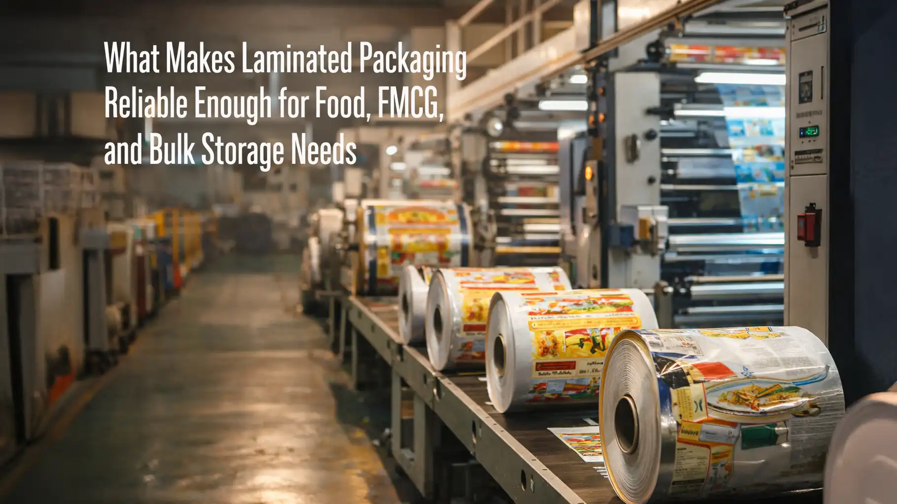food grade laminated packaging manufacturer producing high-barrier laminated films for food, FMCG, and bulk storage applications