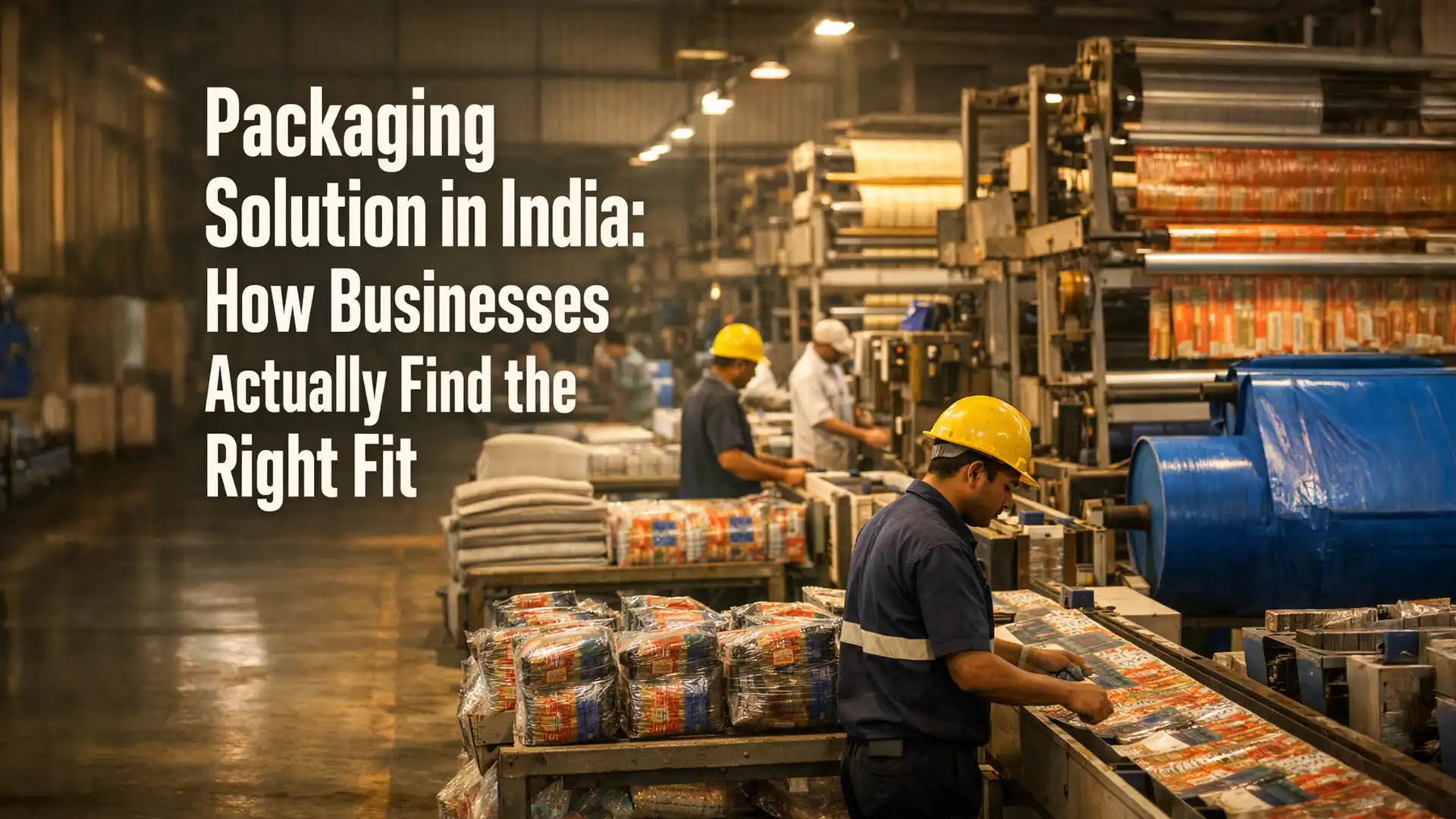 Industrial packaging facility showcasing a scalable packaging solution in India for FMCG and retail brands