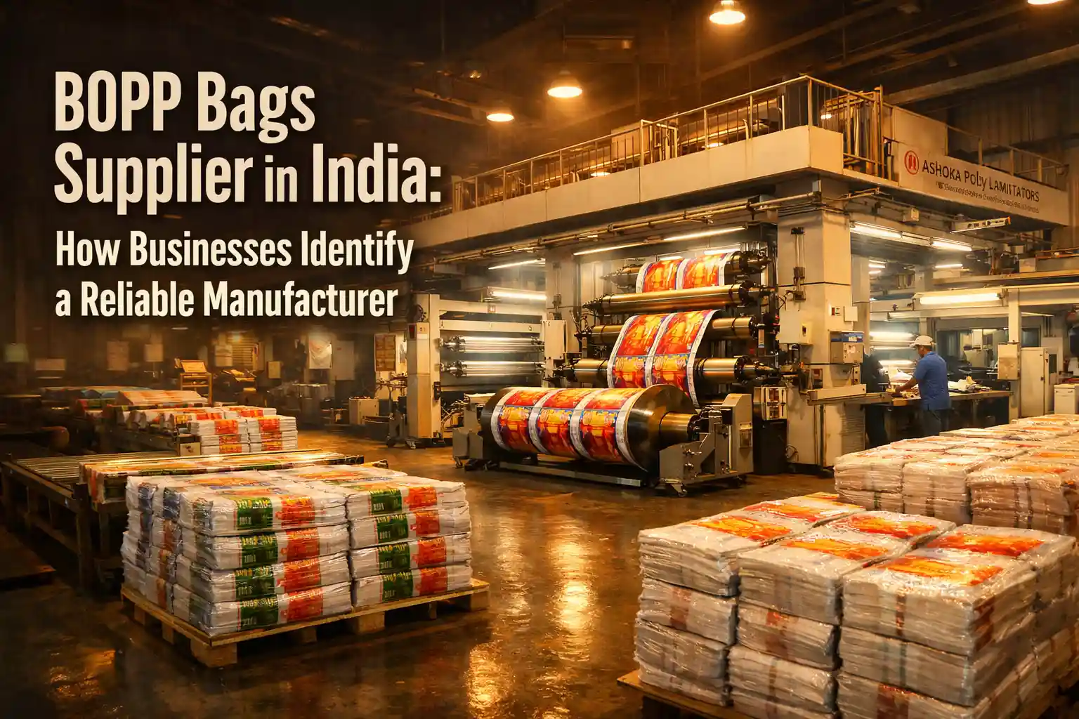 BOPP Bags Supplier in India manufacturing high-quality printed and laminated BOPP packaging bags in an advanced production facility