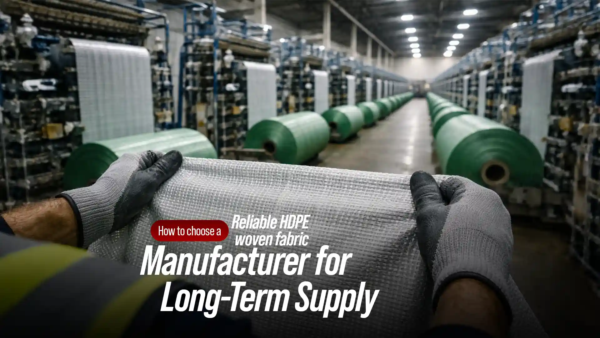 Best HDPE woven fabric brand in Bareilly showcasing durable woven rolls in a modern manufacturing facility