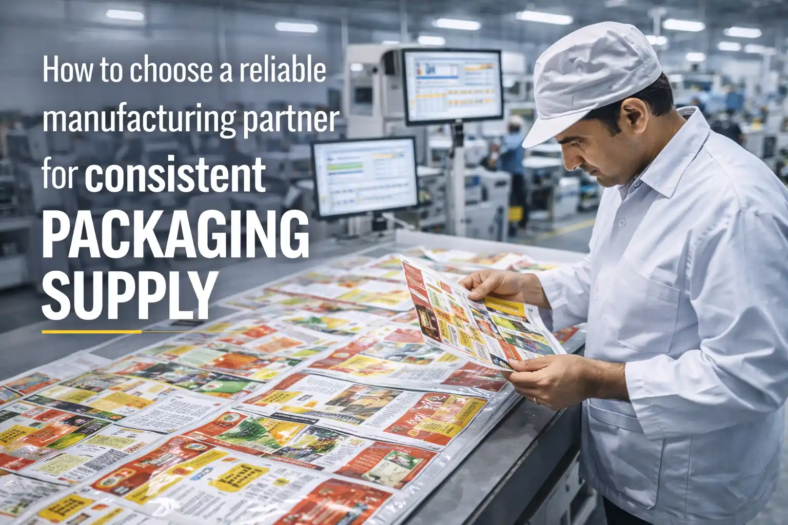 Quality inspection process inside a modern packaging bags factory ensuring consistent print and packaging standards