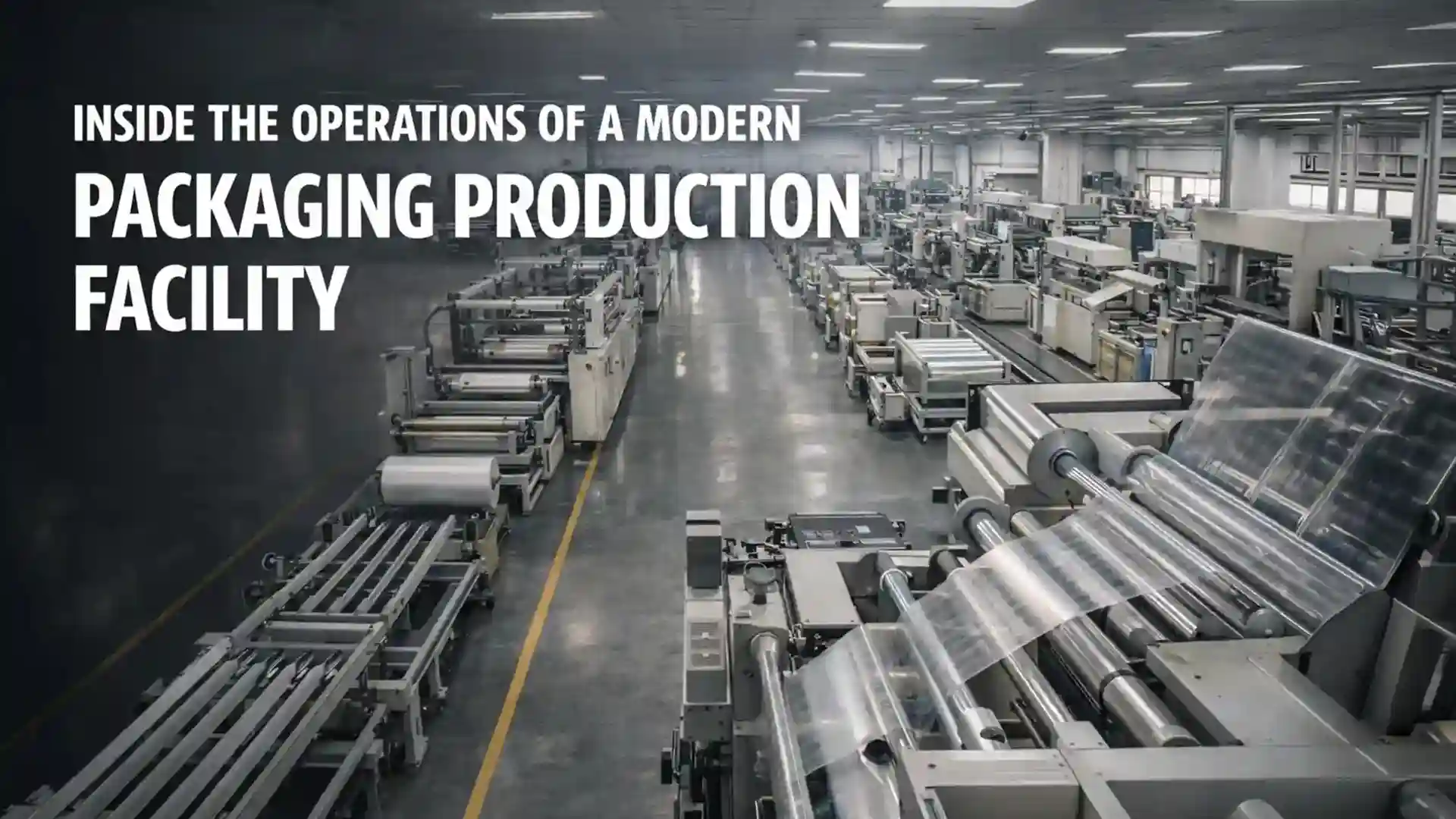 Advanced machinery operating inside a modern packaging manufacturer facility with automated production lines