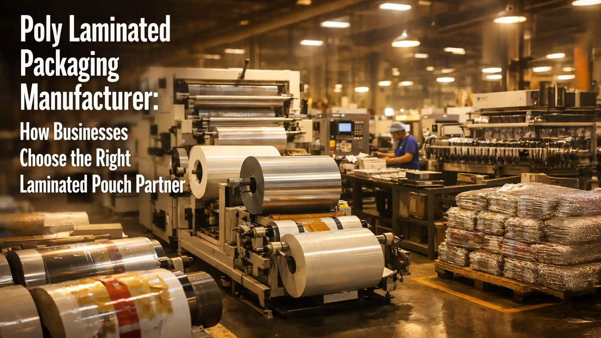 poly laminated packaging manufacturer producing high-quality laminated films and pouches in an advanced manufacturing facility