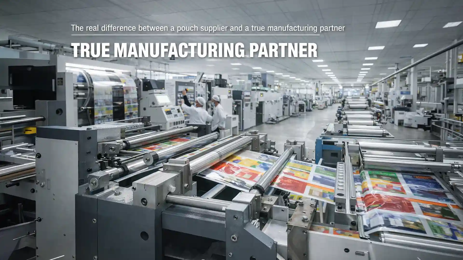 Laminated Pouch Manufacturer operating advanced printing and lamination machinery for high-quality flexible packaging production in a modern facility