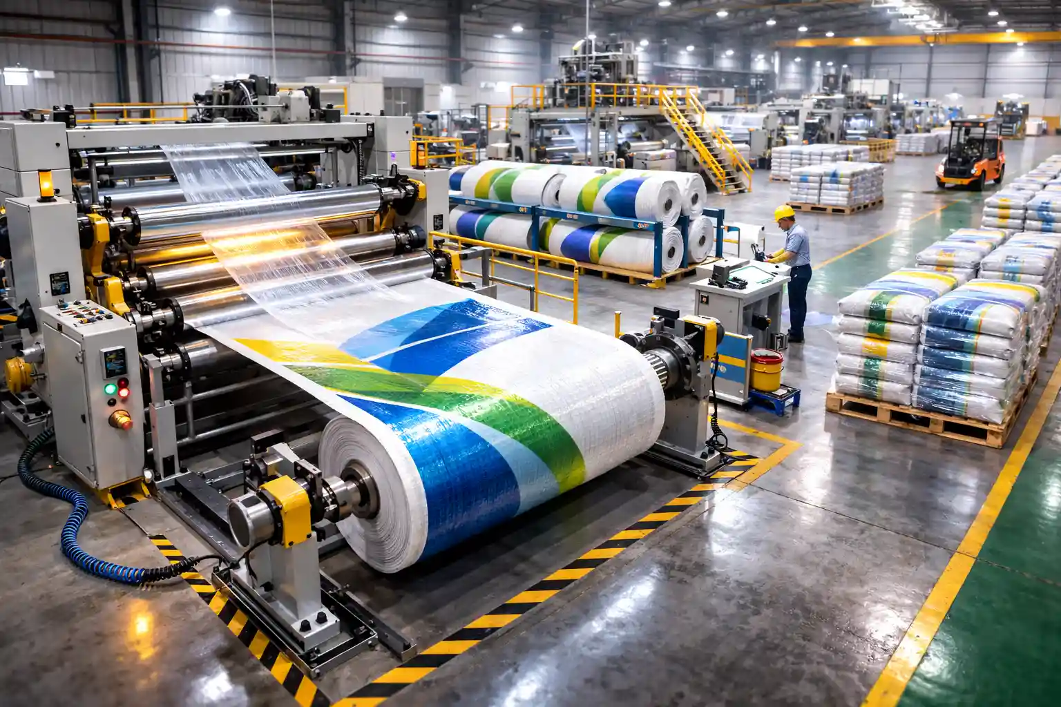 packaging manufacturer using advanced extrusion, lamination, and automated production lines for manufacturing HDPE laminated bags in bulk