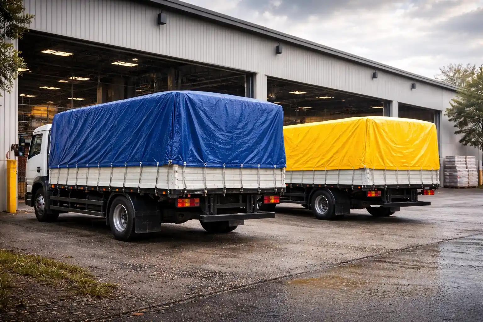 Double Kissan Tarpaulin truck cover from the Best Tarpaulin Brand in India made with HDPE fabric and LDPE lamination for heavy-duty cargo protection