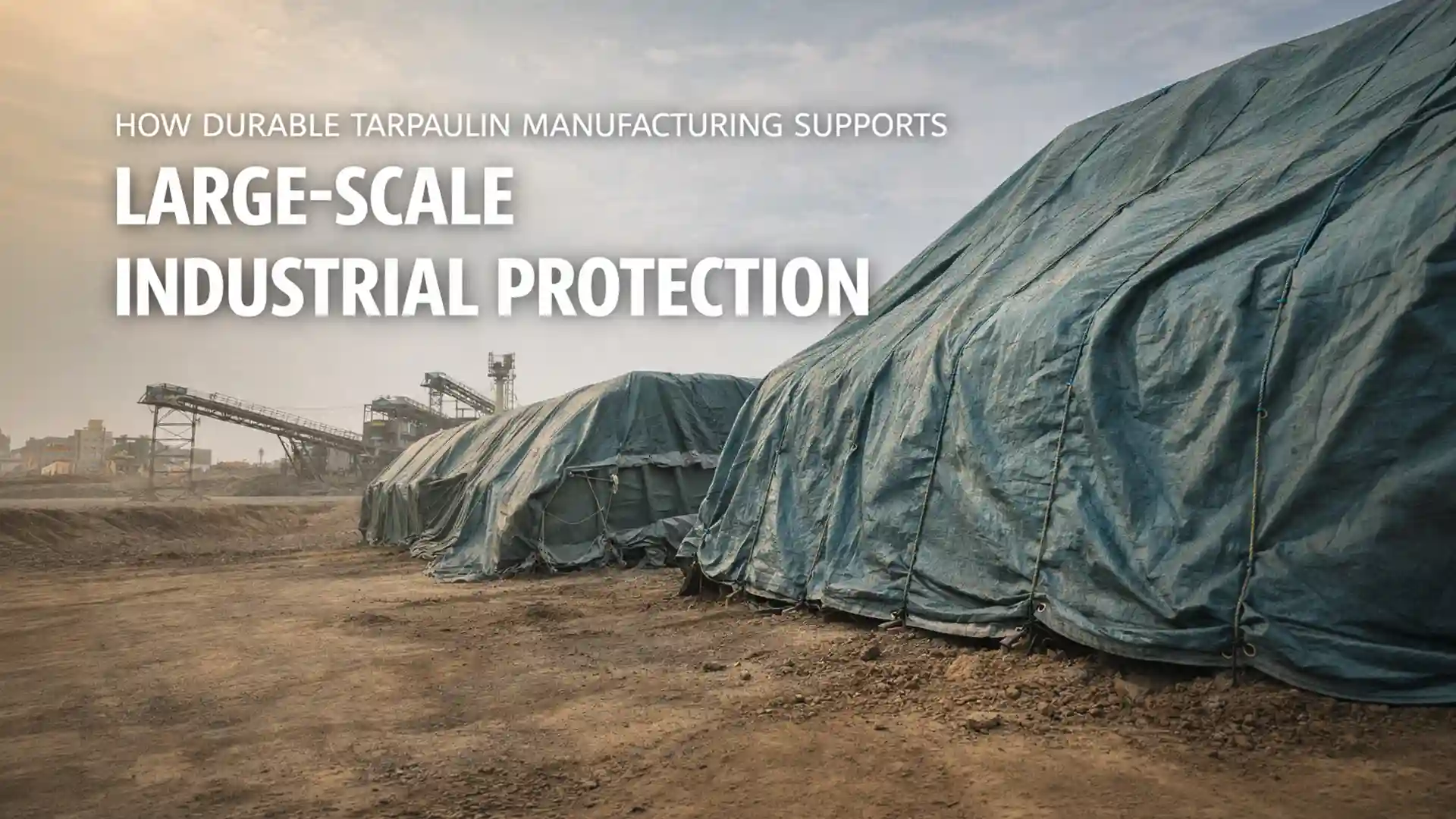 Best Tarpaulin Supplier in India providing heavy-duty tarpaulin covers used for protecting large industrial materials and equipment