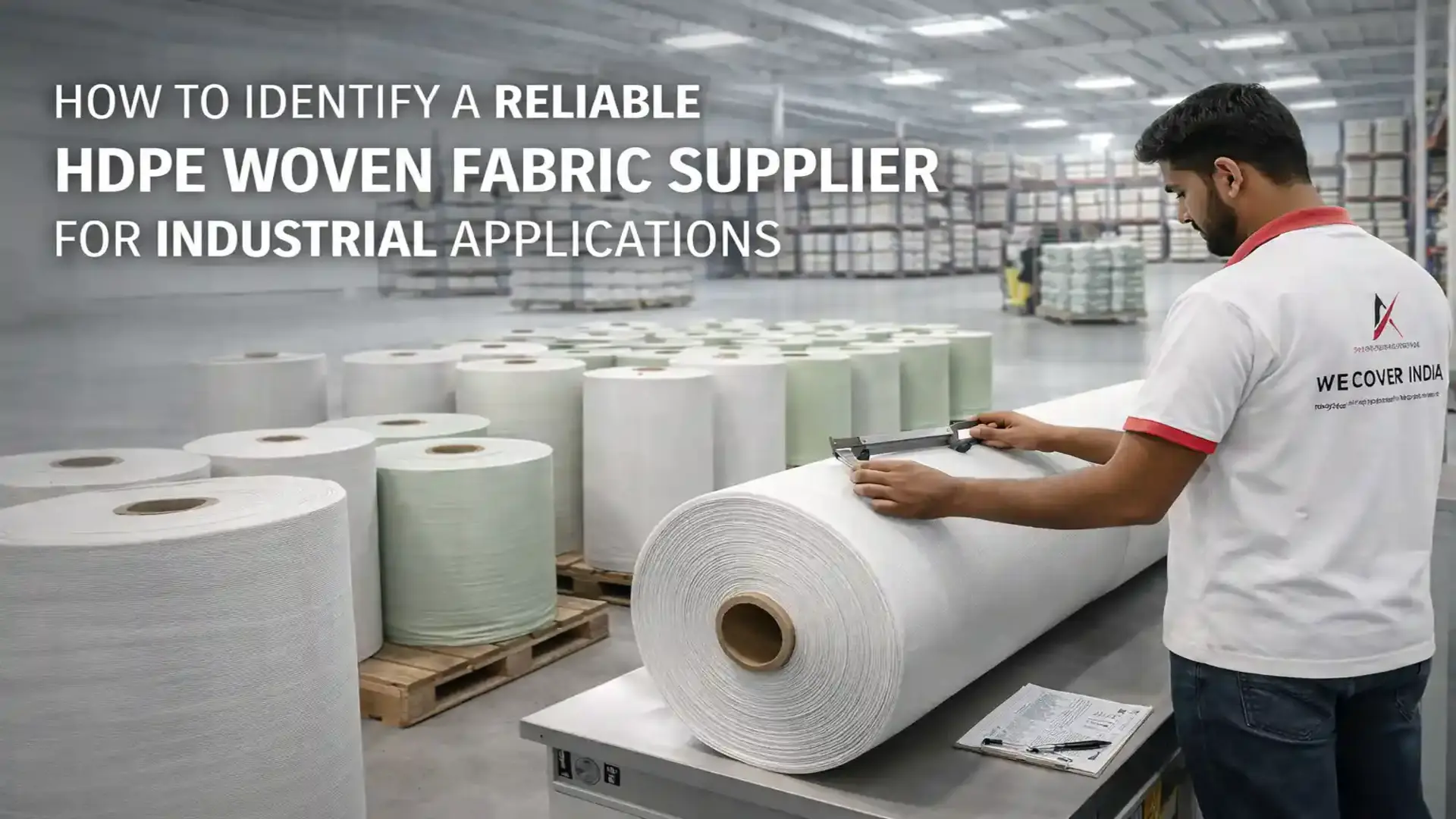 Quality inspection by the Best HDPE Woven Fabric Brand in Bareilly ensuring durable and high-strength material for industrial applications