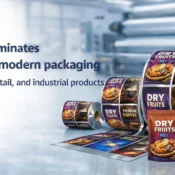 Best flexible laminates brand in India showing printed laminate rolls and flexible packaging pouches for food and retail products