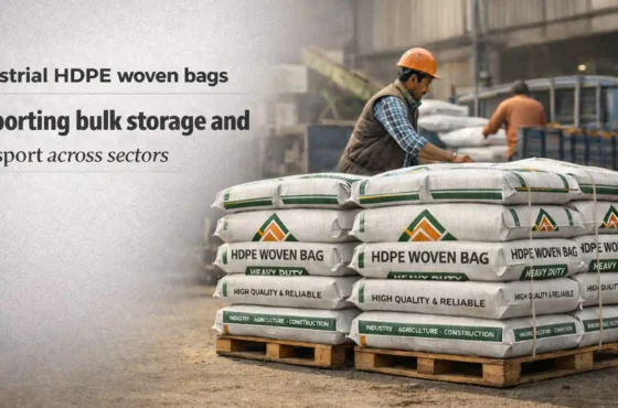 Industrial HDPE woven bags supporting bulk storage and transport across sectors