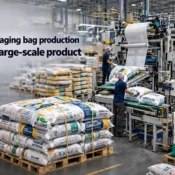 Industrial packaging bag manufacturing unit producing heavy-duty bulk bags for product distribution, representing the Best Packaging Bag Factory in India