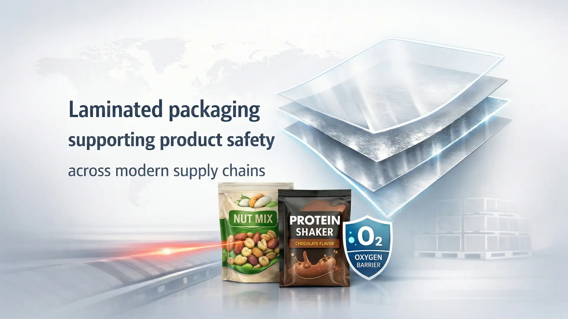 Laminated packaging manufacturer providing high-barrier flexible packaging for food and retail products with oxygen protection