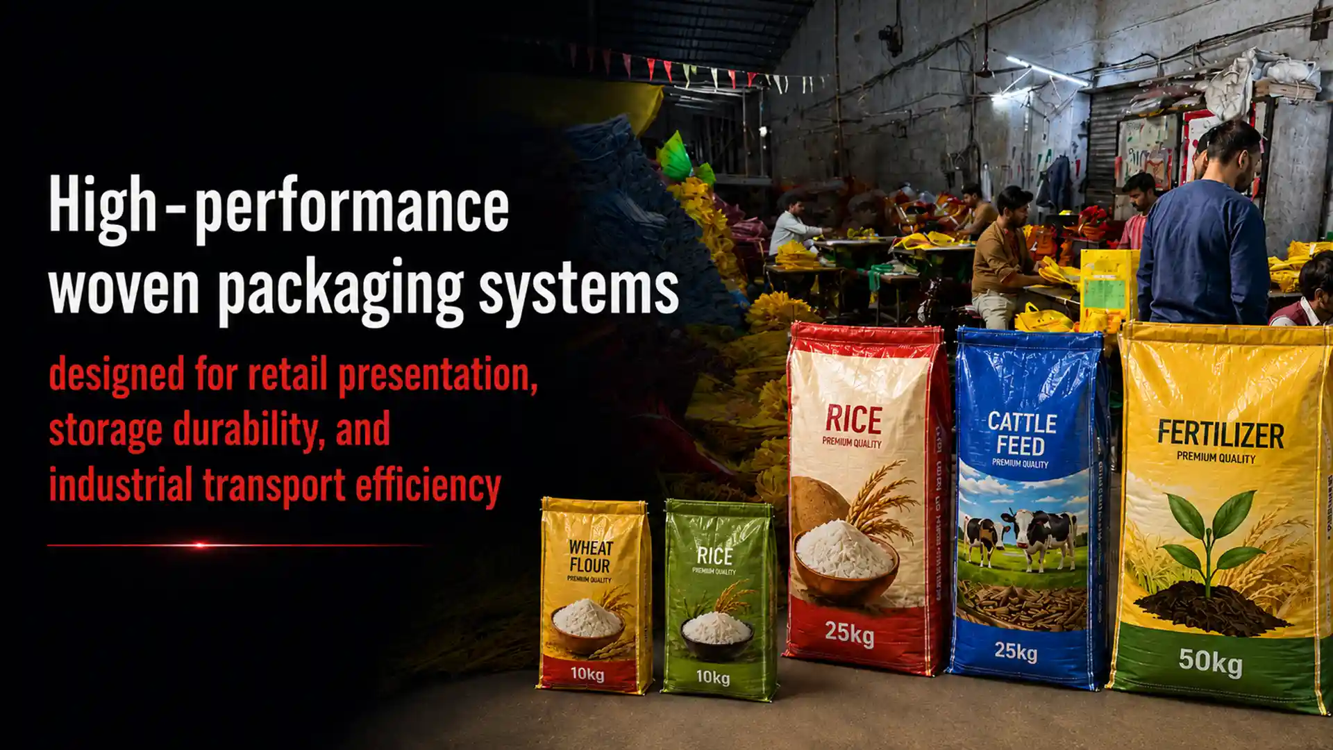 Best BOPP Bags Brand in India manufacturing high-performance woven packaging bags for rice, cattle feed, fertilizer, and industrial storage applications