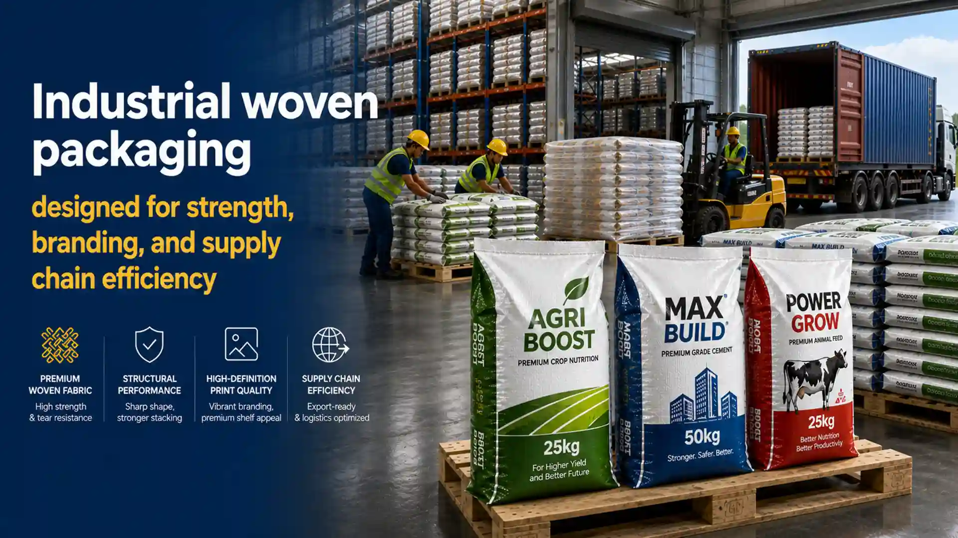 Best BOPP Bags Brand in India offering durable woven packaging for agriculture, cement, and bulk supply chain handling