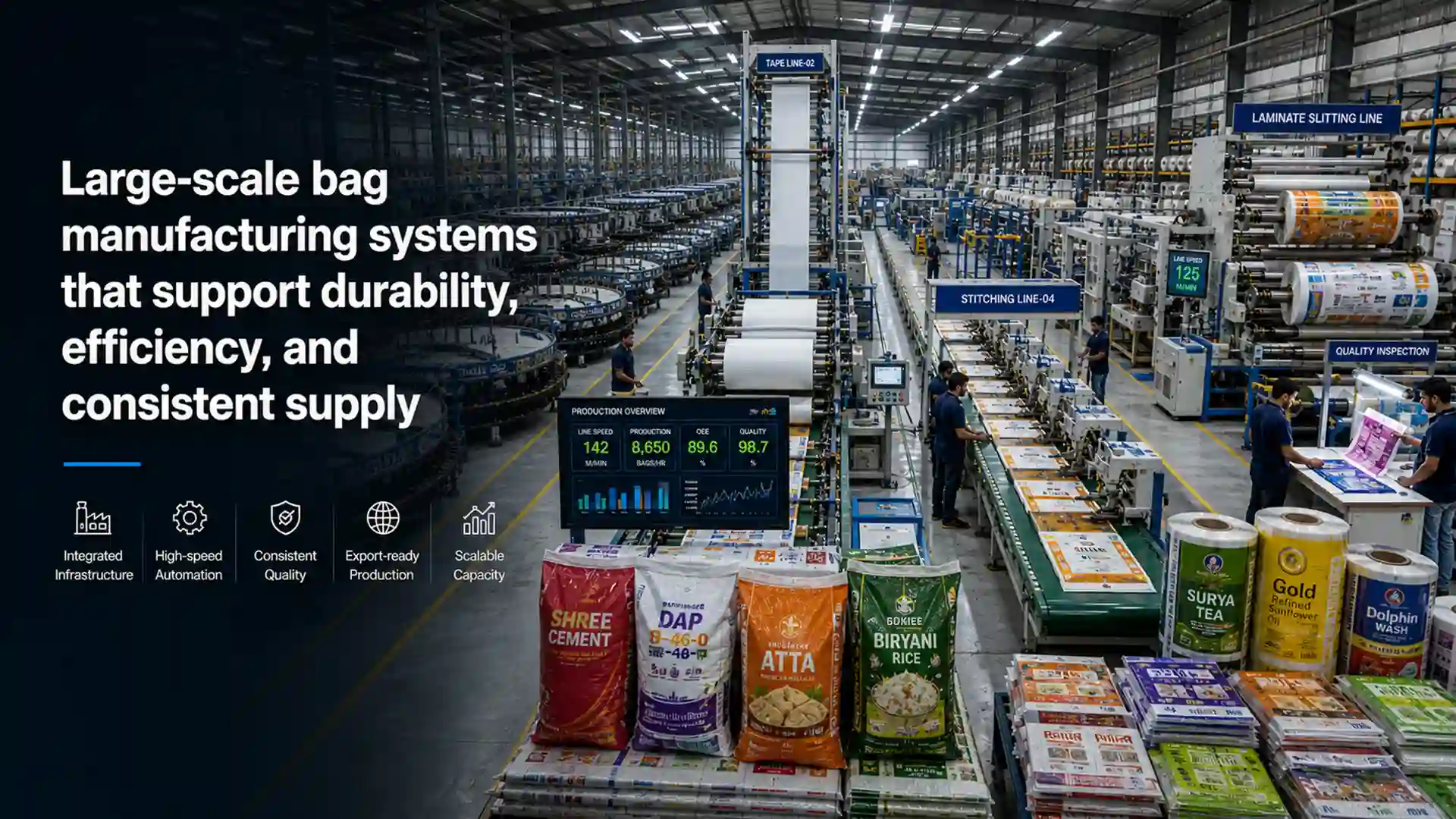 Best Packaging Bag Factory in India with advanced manufacturing systems ensuring durable, efficient, and consistent bulk bag production