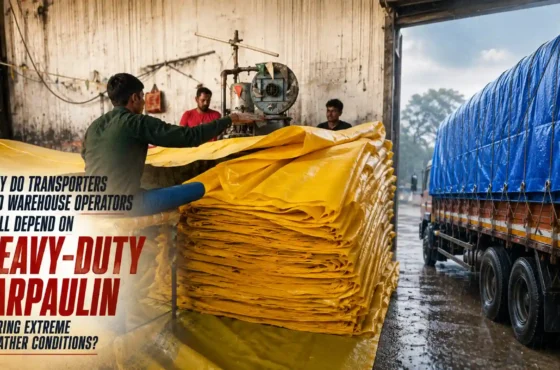 Why do transporters and warehouse operators still depend on heavy-duty tarpaulin during extreme weather conditions?