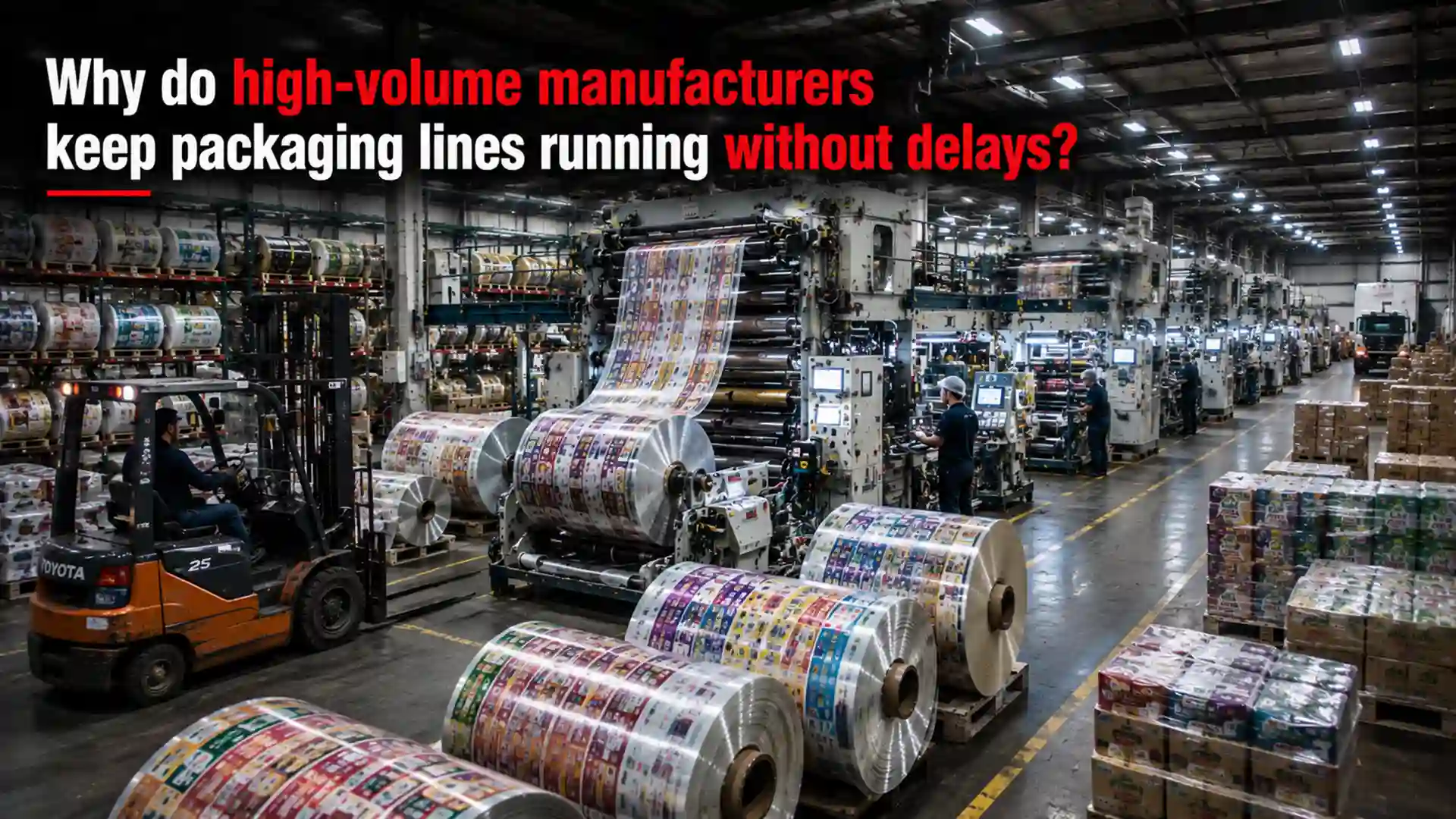 Plastic Packaging Rolls Manufacturer operating advanced flexible packaging production lines with printed packaging rolls designed for high-volume manufacturing, efficient packaging, and consistent product protection