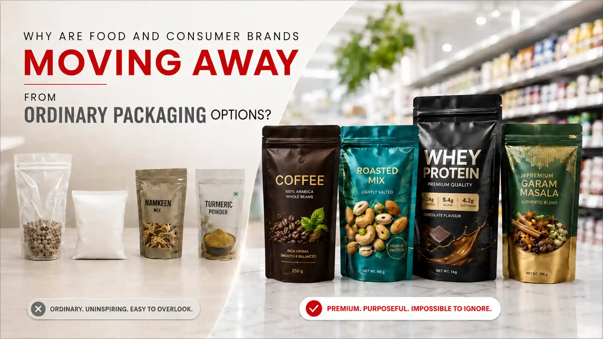 Laminated Pouch Manufacturer in India offering high-barrier, visually appealing, and durable packaging solutions for food, spices, snacks, coffee, protein, and consumer products