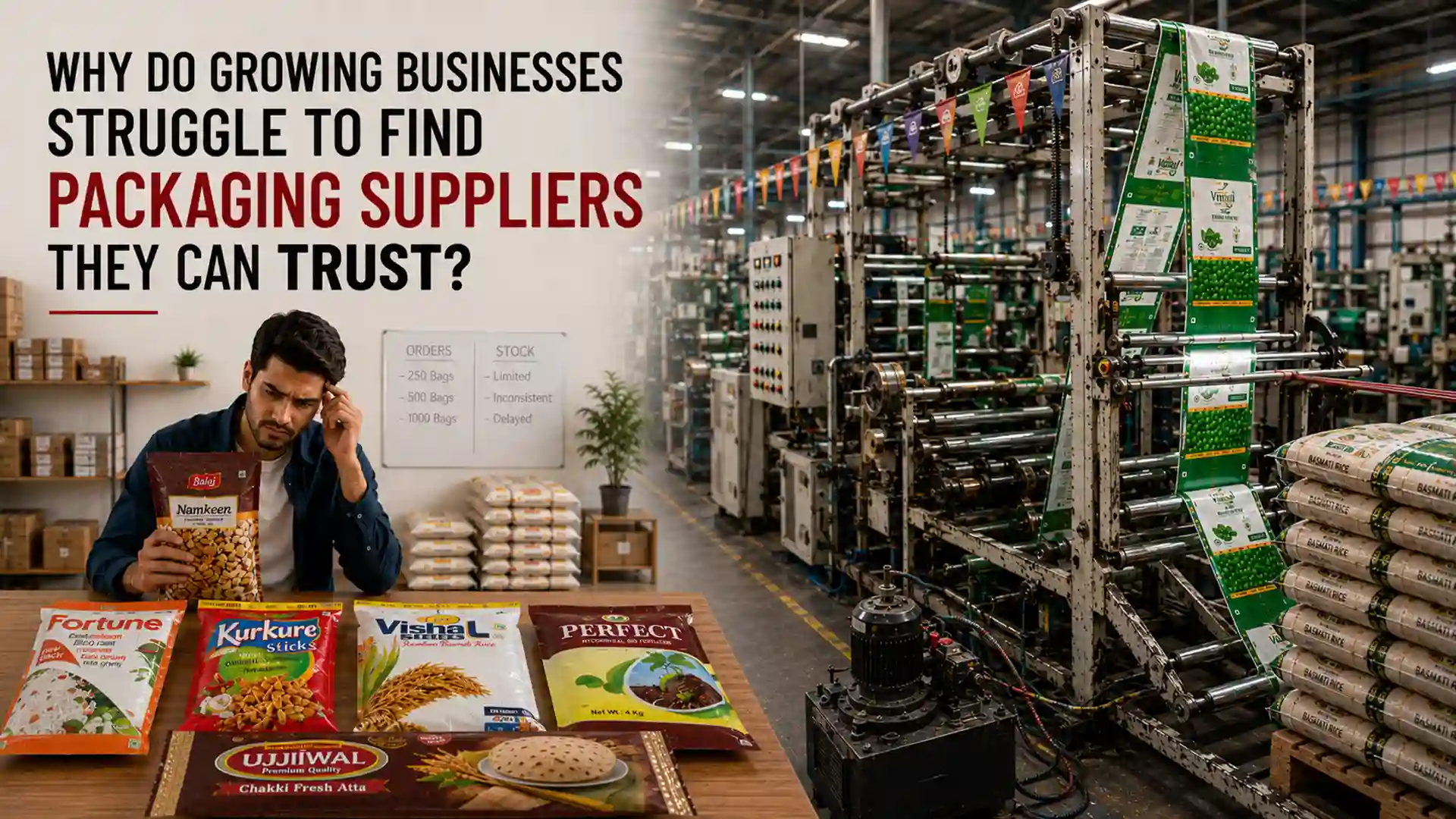 Best Packaging Bag Factory in India providing custom printed packaging bags, flexible packaging solutions, consistent production quality, and dependable supply for growing brands