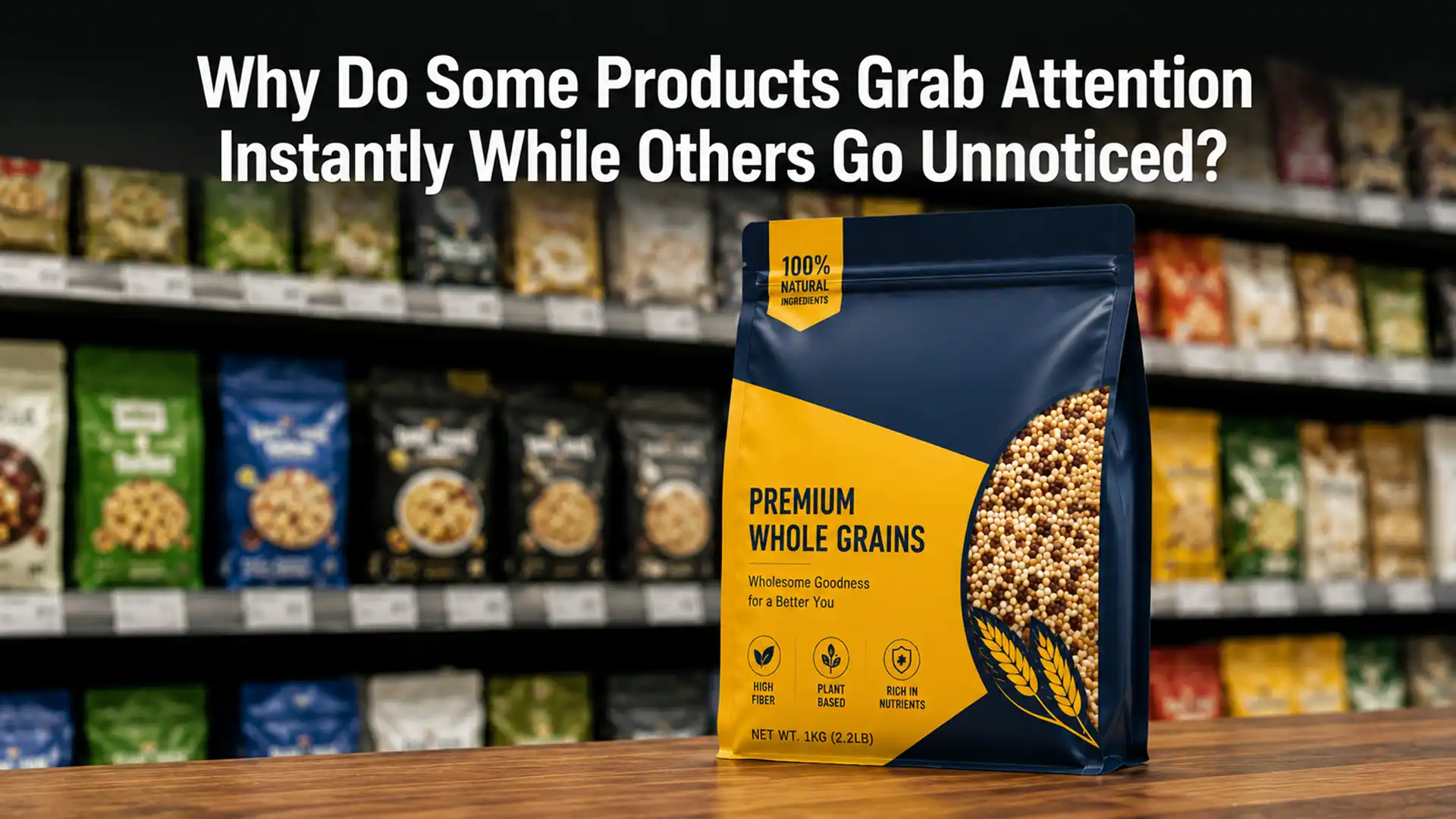 Premium Printed Packaging Bags designed to improve product visibility, attract customer attention, and enhance shelf appeal in retail stores