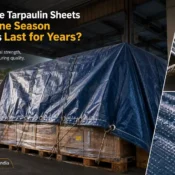 Best Quality Tarpaulin in India covering industrial goods with superior UV resistance, waterproof protection, reinforced eyelets, and long-term durability