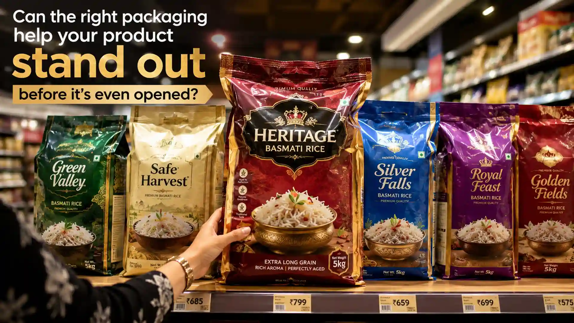 High-quality retail packaging bags from a trusted BOPP Bags Manufacturer, designed to enhance shelf appeal and protect food products.