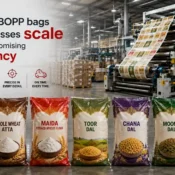 High-quality BOPP Bags Wholesale solutions featuring printed packaging bags for rice, flour, pulses, and food products, manufactured for consistent bulk supply.