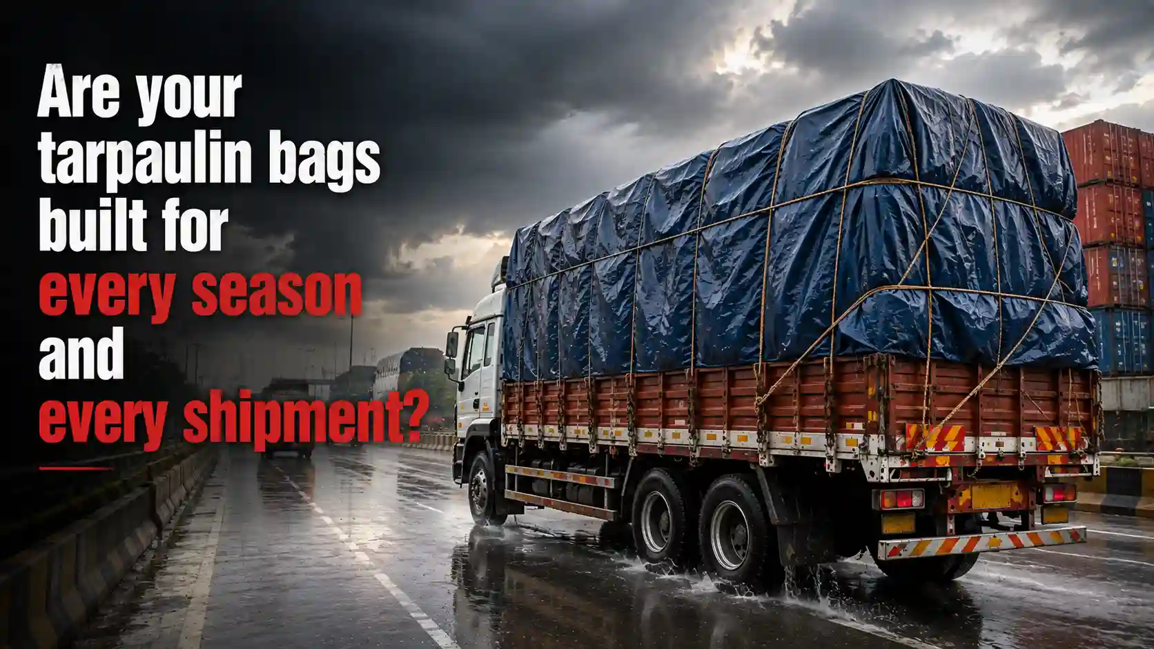 Tarpaulin Bags Manufacturers supplying durable tarpaulin bags designed to protect goods during rainy weather, long-distance transportation, and demanding shipments.