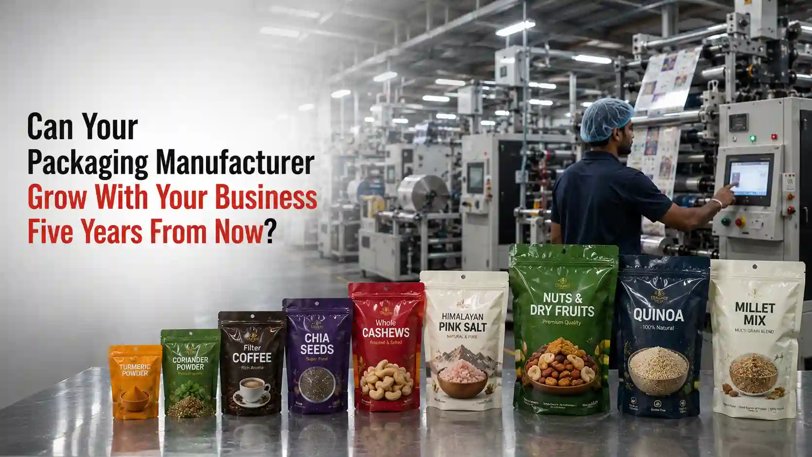 Laminated Pouch Manufacturer operating advanced packaging machinery to produce high-quality laminated pouches for scalable, durable, and premium product packaging.