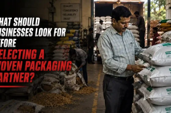 What should businesses look for before selecting a woven packaging partner?