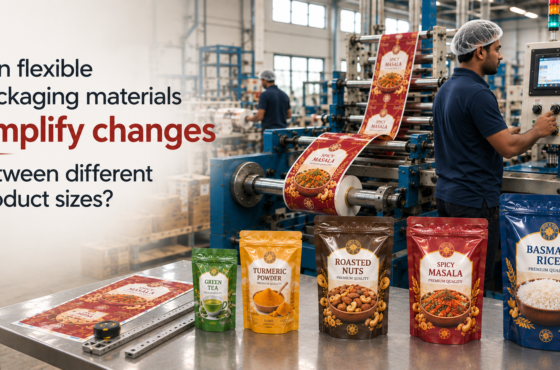 Can flexible packaging materials simplify changes between different product sizes?