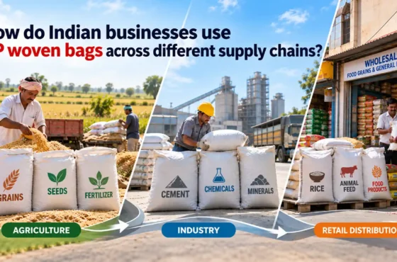 How do Indian businesses use PP woven bags across different supply chains?