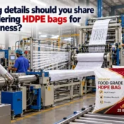 HDPE Bag Manufacturers producing 25 kg food-grade HDPE bags on an automated factory line with woven material processing and bag finishing equipment