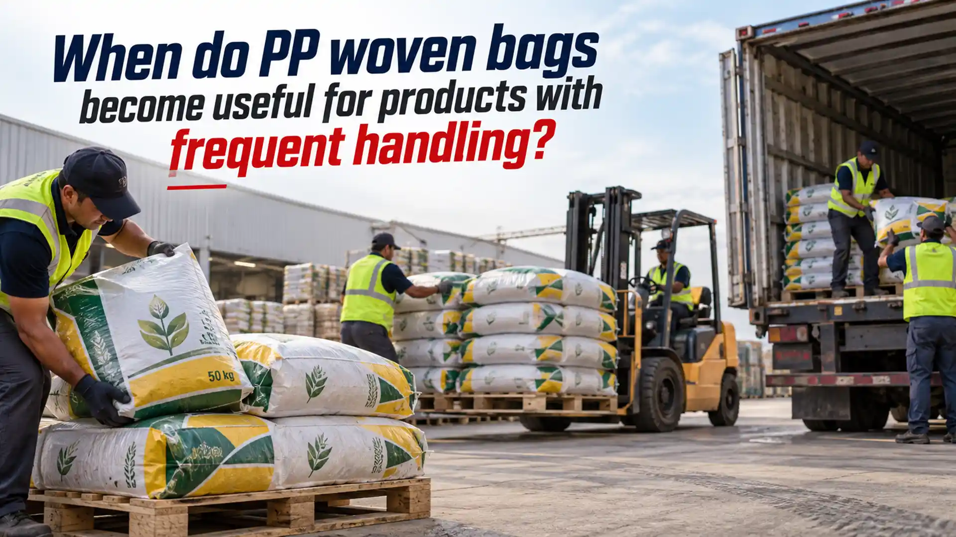 PP Woven Bags Supplier providing durable woven bags for repeated handling, pallet loading, forklift movement, and truck transportation