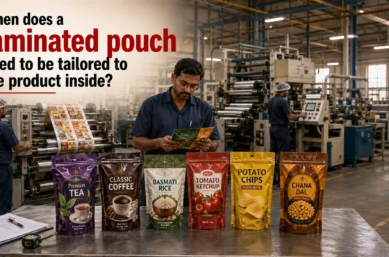 When does a laminated pouch need to be tailored to the product inside?