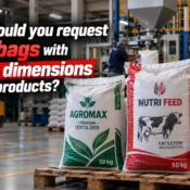 HDPE Bag Suppliers providing custom-sized bags for fertilizer, cattle feed, and grain products in a packaging production facility